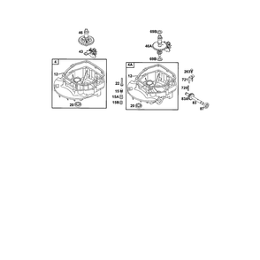 Sump-Engine/Shaft-Drive Diagram and Parts List for 121700TO121799  Briggs and Stratton Engine